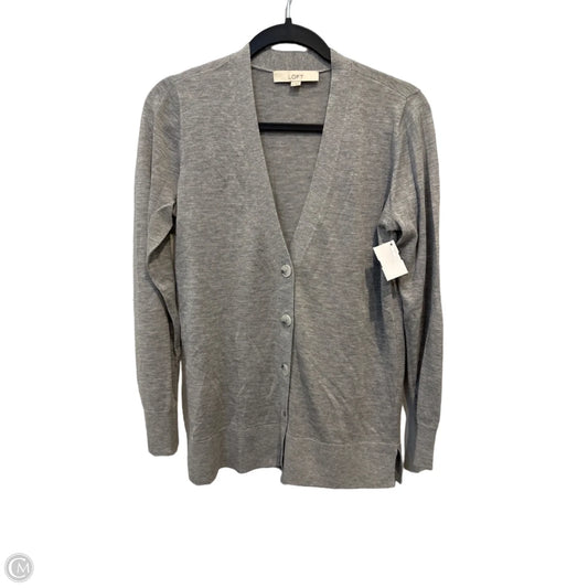 Sweater Cardigan By Loft In Grey, Size: S