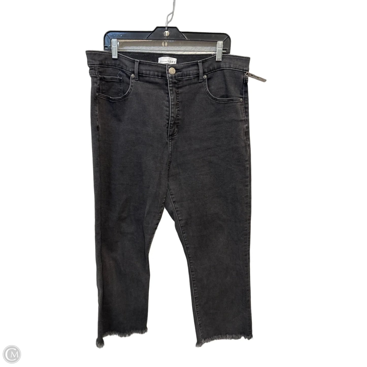 Jeans Straight By Loft In Black Denim, Size: 18