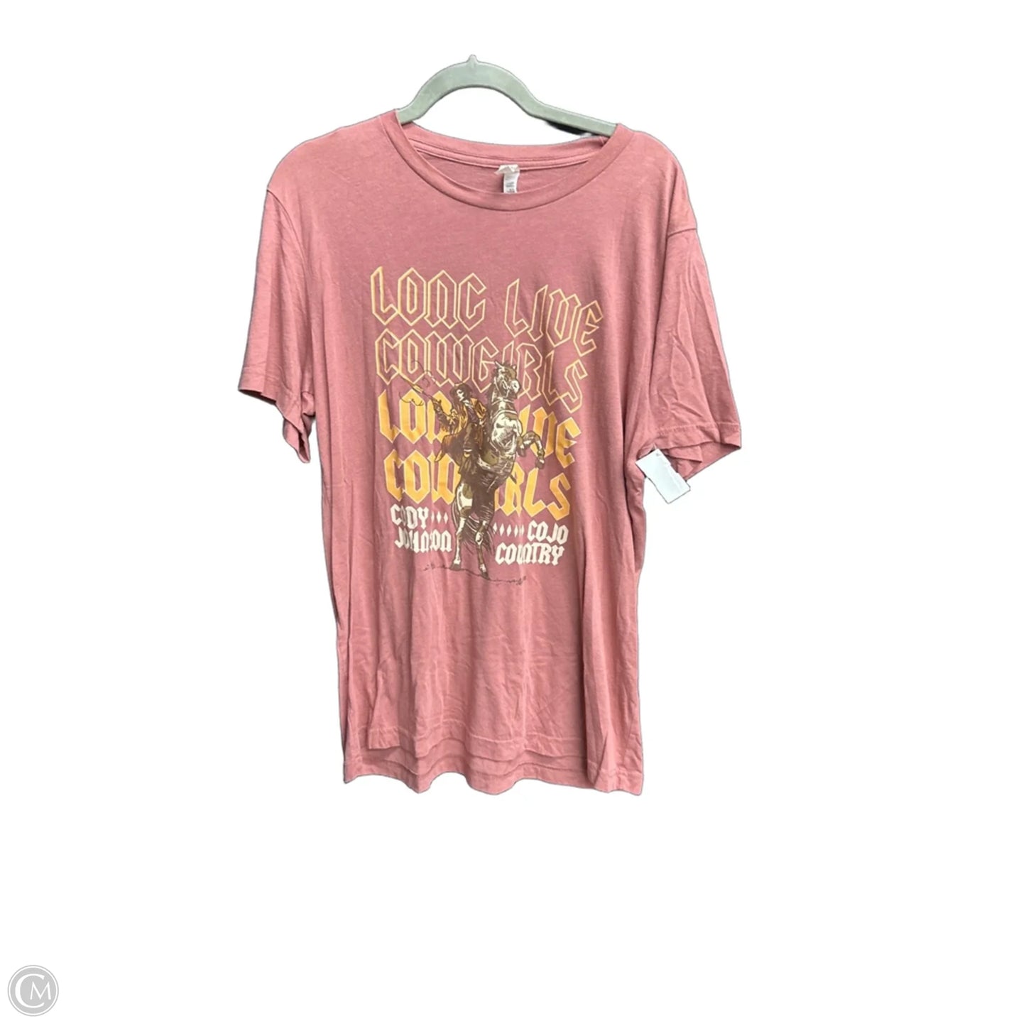 Top Short Sleeve By Canvas In Orange & Red, Size: L
