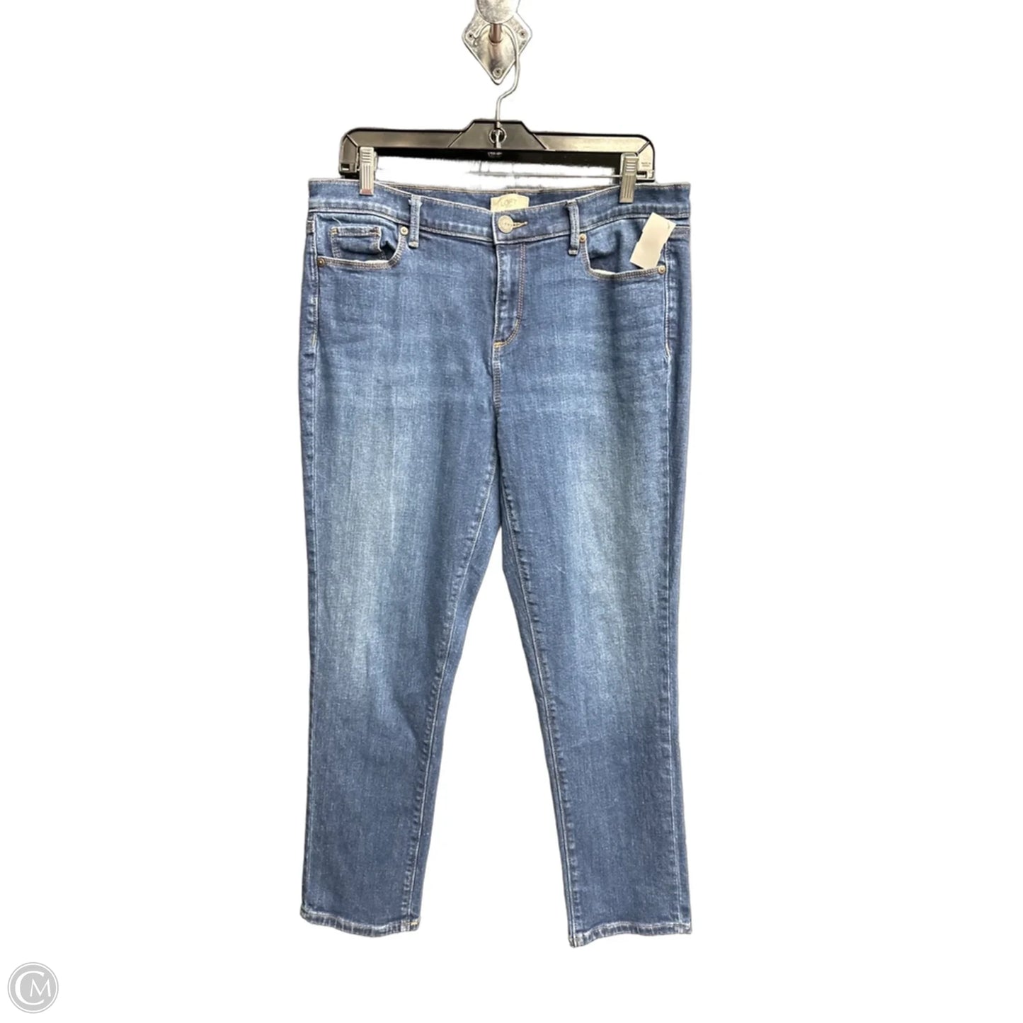Jeans Straight By Loft In Blue Denim, Size: 10