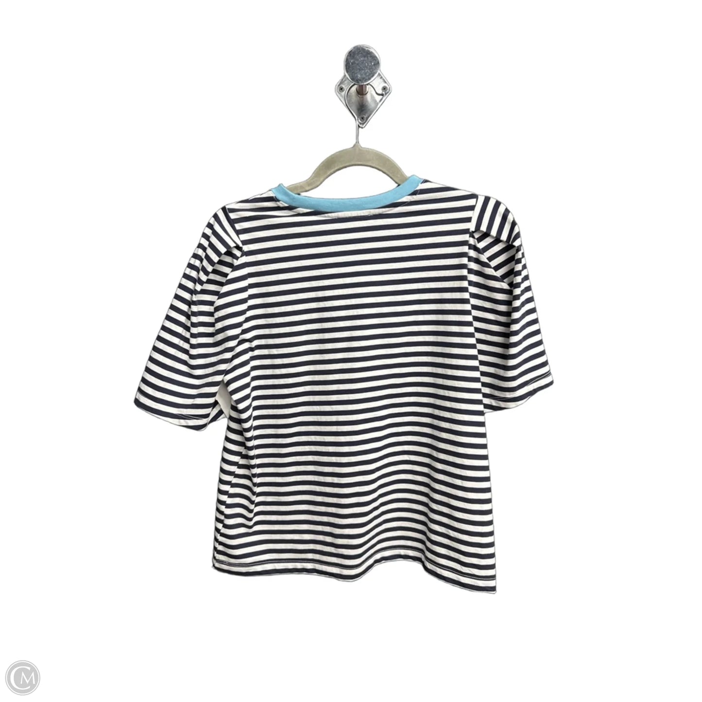 Top Short Sleeve By Free Assembly In Striped Pattern, Size: M