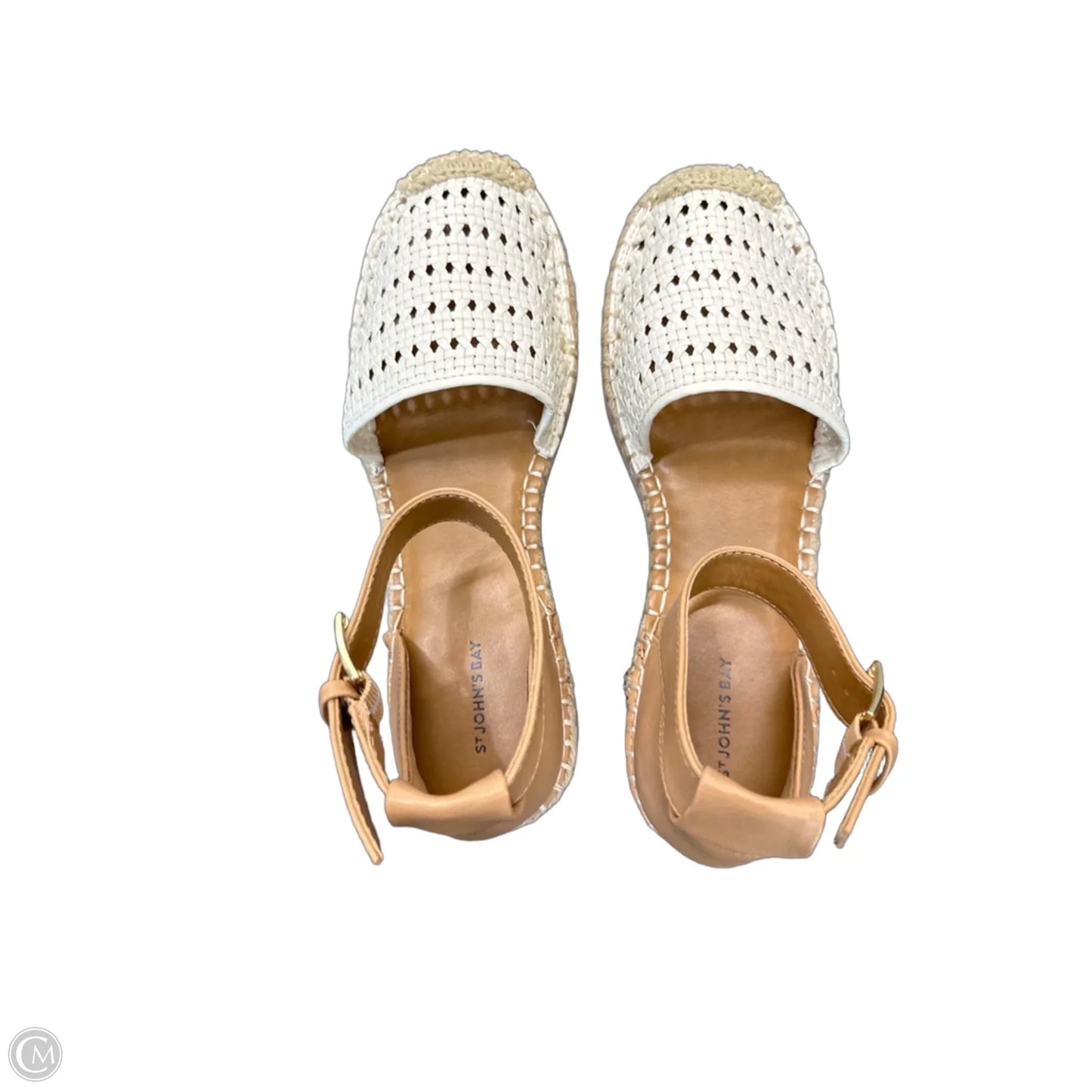 Sandals Flats By St Johns Bay In Brown & White, Size: 9.5