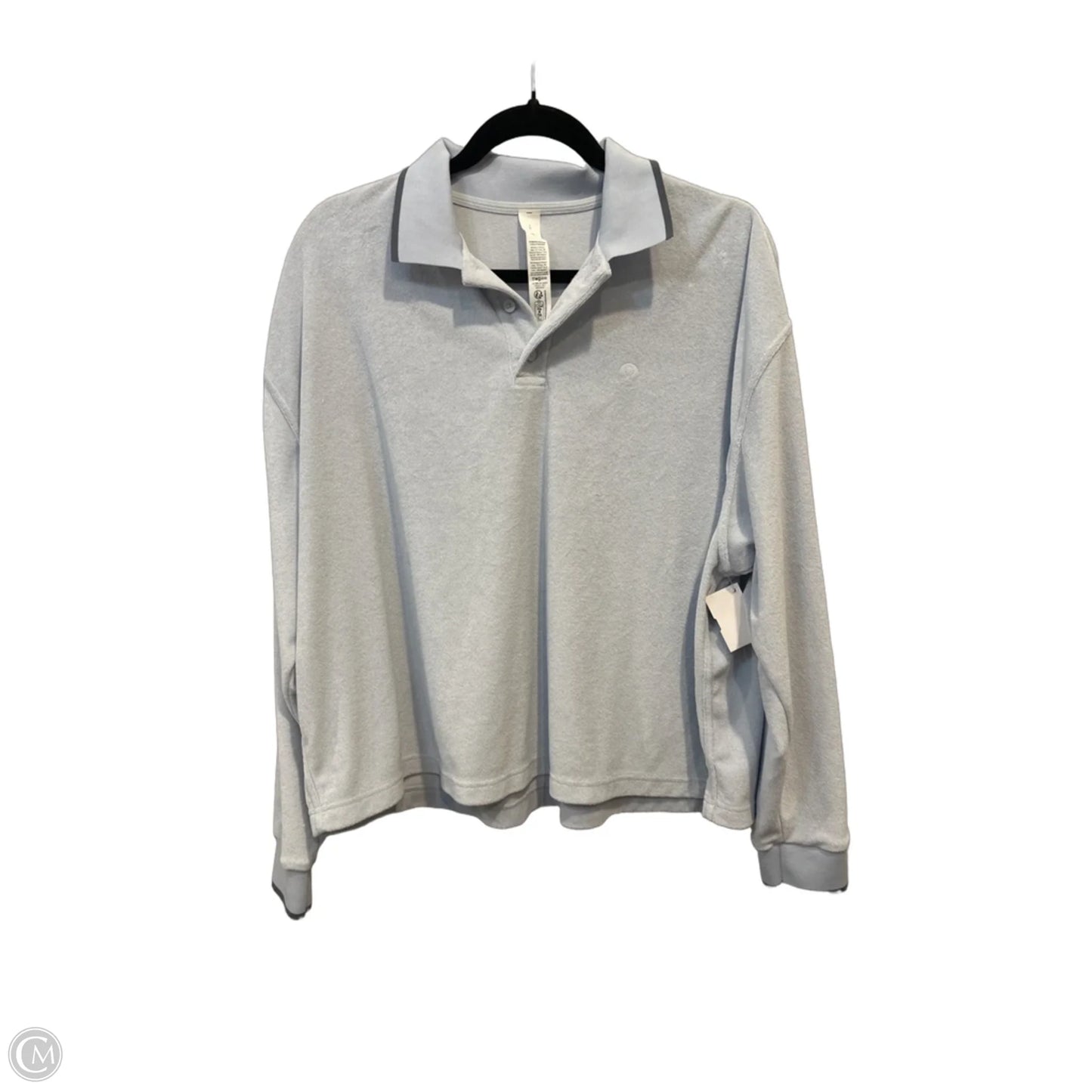 Athletic Top Long Sleeve Collar By Lululemon In Blue, Size: L