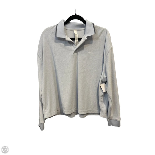 Athletic Top Long Sleeve Collar By Lululemon In Blue, Size: L