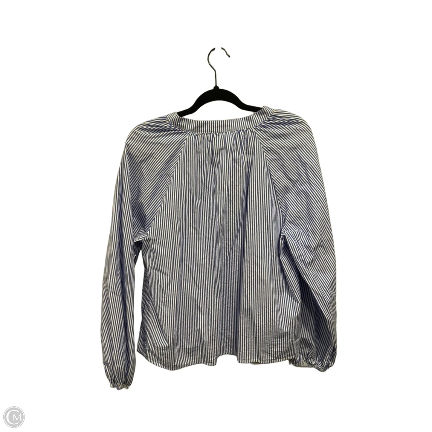 Top Long Sleeve By Evereve In Striped Pattern, Size: M