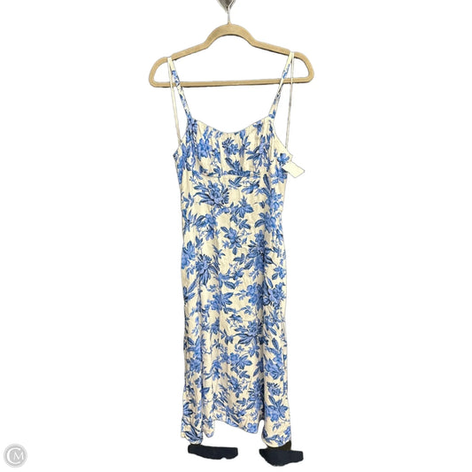 Dress Casual Midi By Loft In Blue & White, Size: S