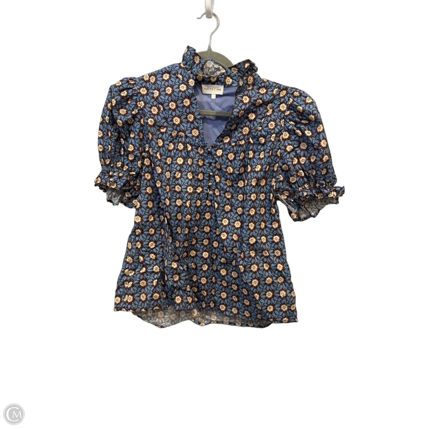 Top Short Sleeve By Entro In Blue & Brown, Size: S