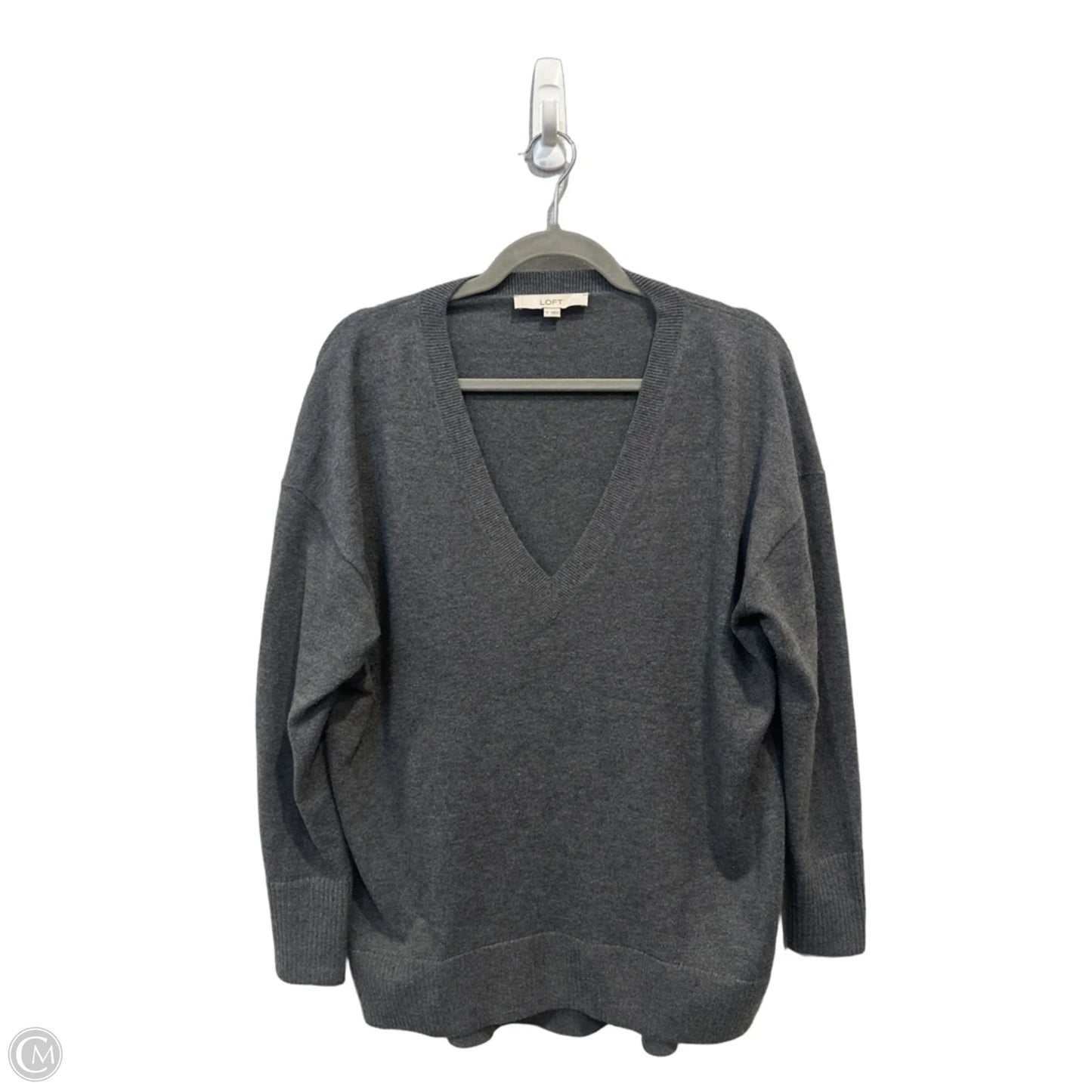 Top Long Sleeve By Loft In Grey, Size: S