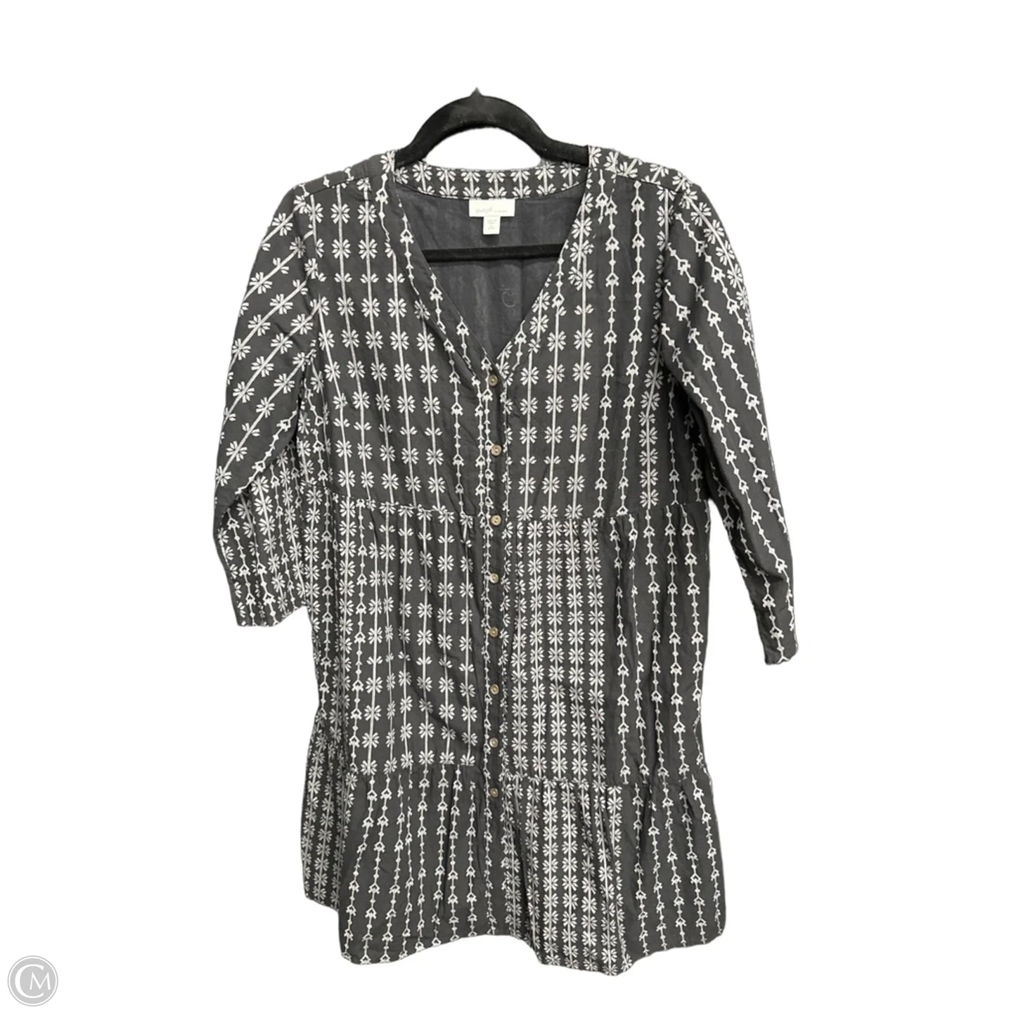 Dress Casual Midi By Pure Jill In Black & Grey, Size: Sp