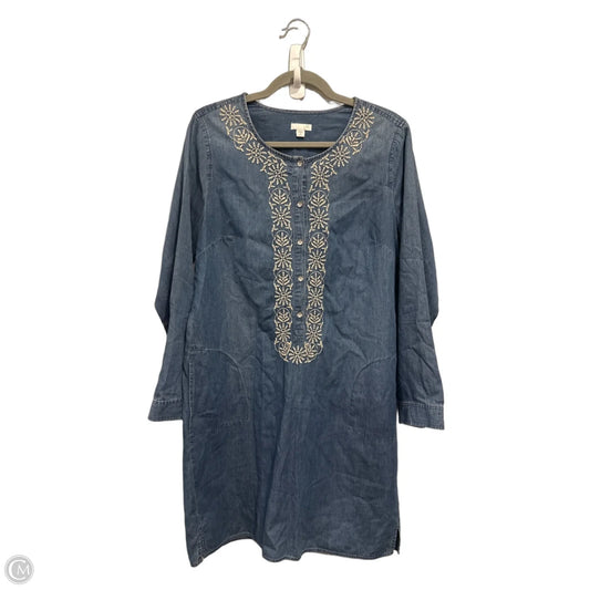 Dress Casual Midi By J. Jill In Blue Denim, Size: M