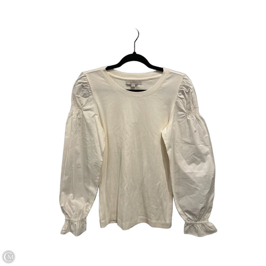 Top Long Sleeve By Loft In White, Size: S