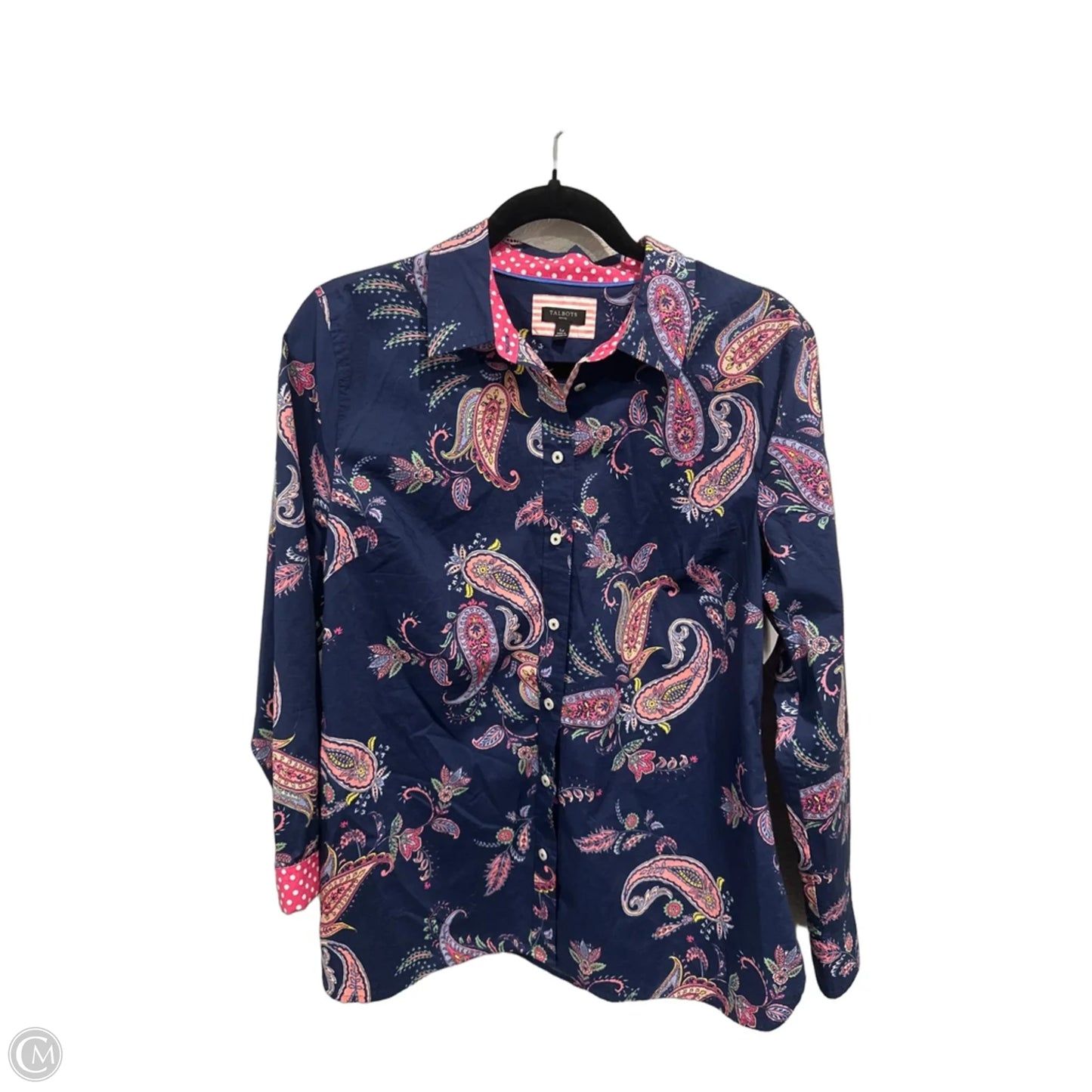 Top Long Sleeve By Talbots In Blue & Pink, Size: Lp