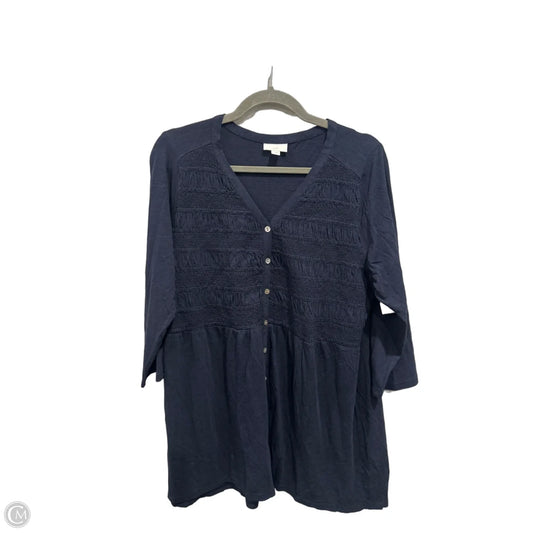 Tunic 3/4 Sleeve By J. Jill In Navy, Size: L