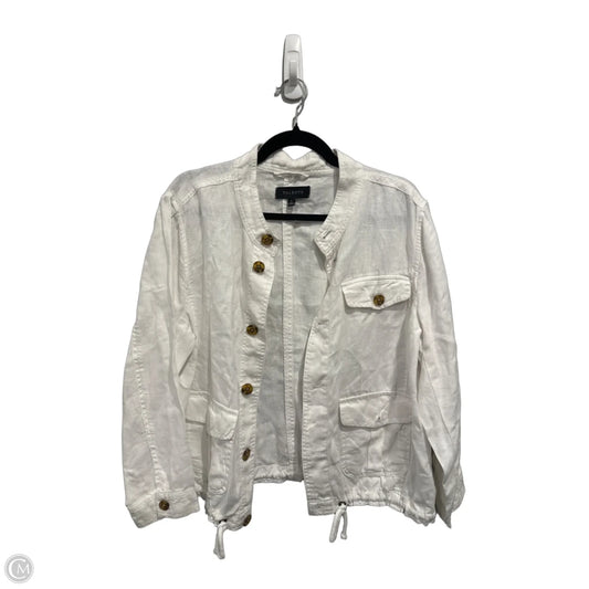Jacket Shirt By Talbots In White, Size: L