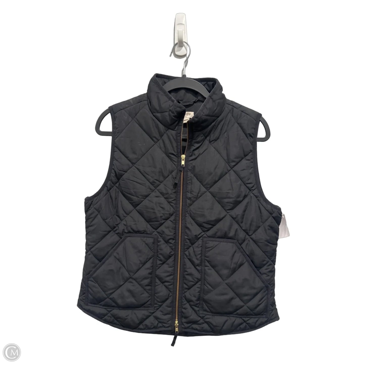 Vest Puffer & Quilted By J. Crew In Black & Gold, Size: L