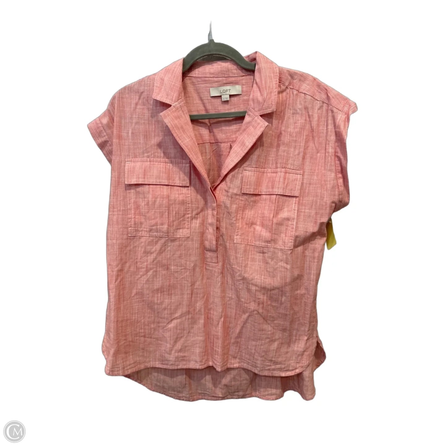 Top Short Sleeve By Loft In Red & White, Size: S