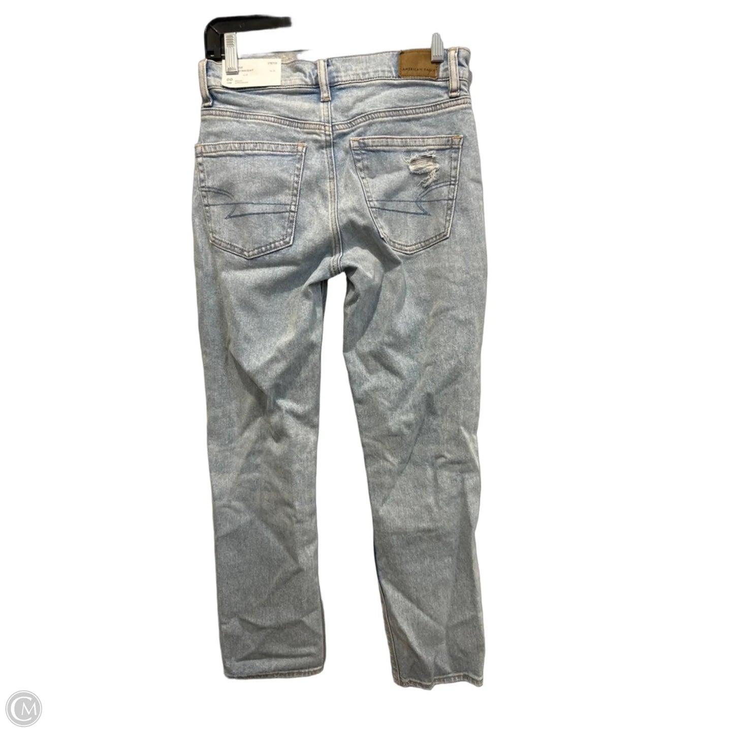 Jeans Straight By American Eagle In Blue Denim, Size: 0