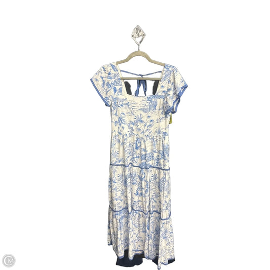 Dress Casual Maxi By Entro In Blue & White, Size: S
