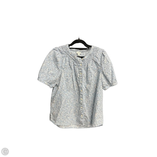 Top Short Sleeve By J. Crew In Blue & White, Size: M