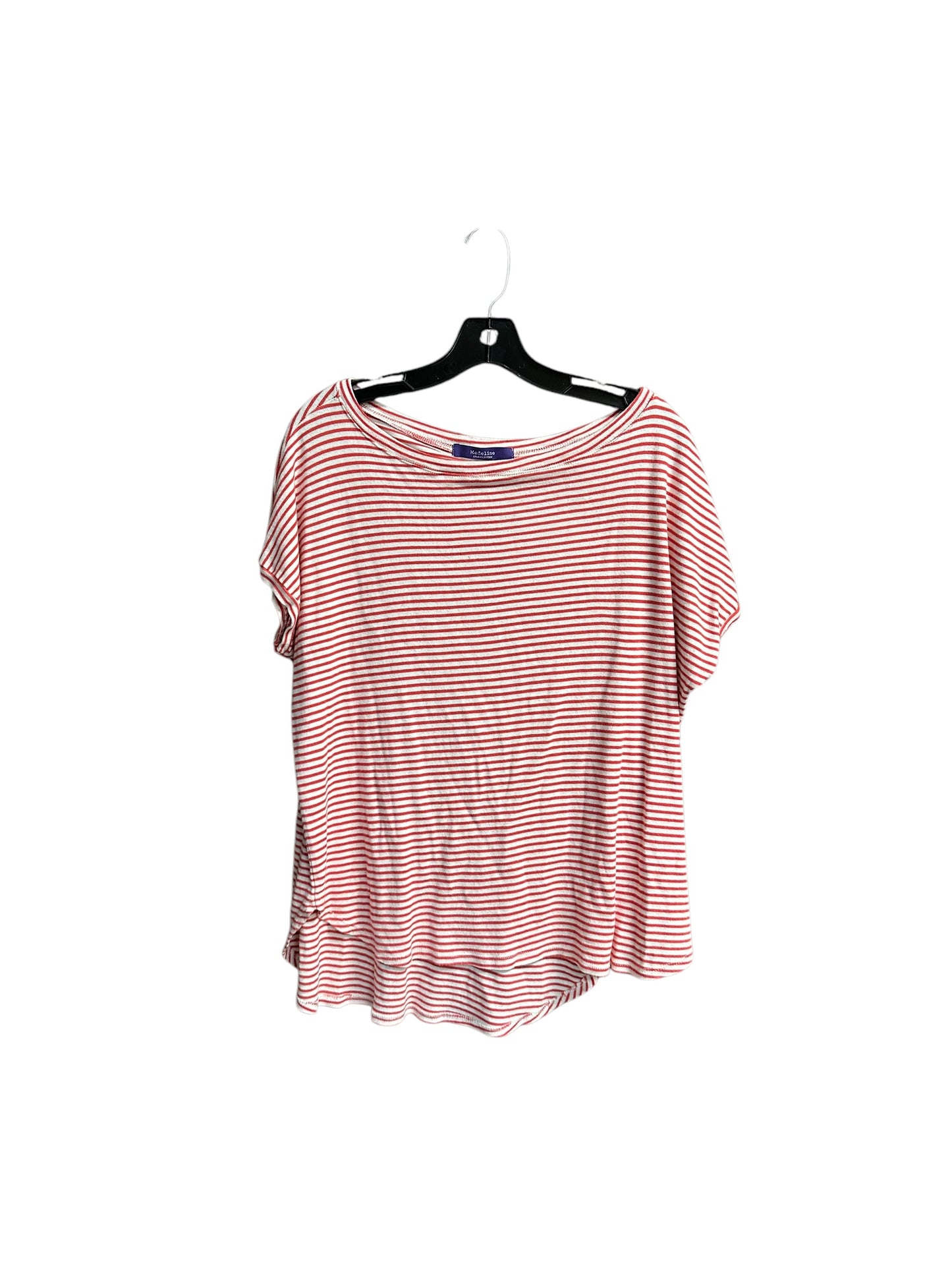 Top Short Sleeve Basic By Madeleine In Striped Pattern, Size: L