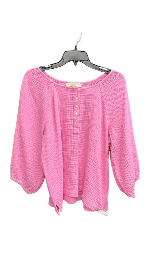 Top Long Sleeve By Loft In Pink, Size: M