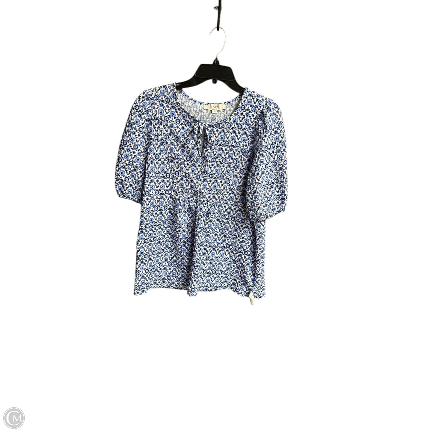 Top Short Sleeve By Loft In Blue, Size: L