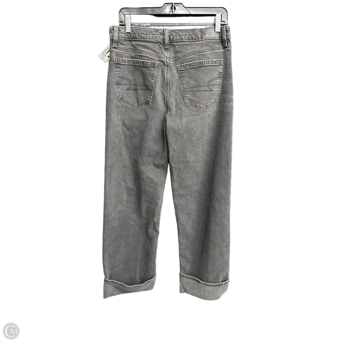 Jeans Wide Leg By American Eagle In Black Denim, Size: 8