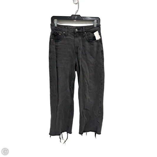 Jeans Wide Leg By Abercrombie And Fitch In Black Denim, Size: 2