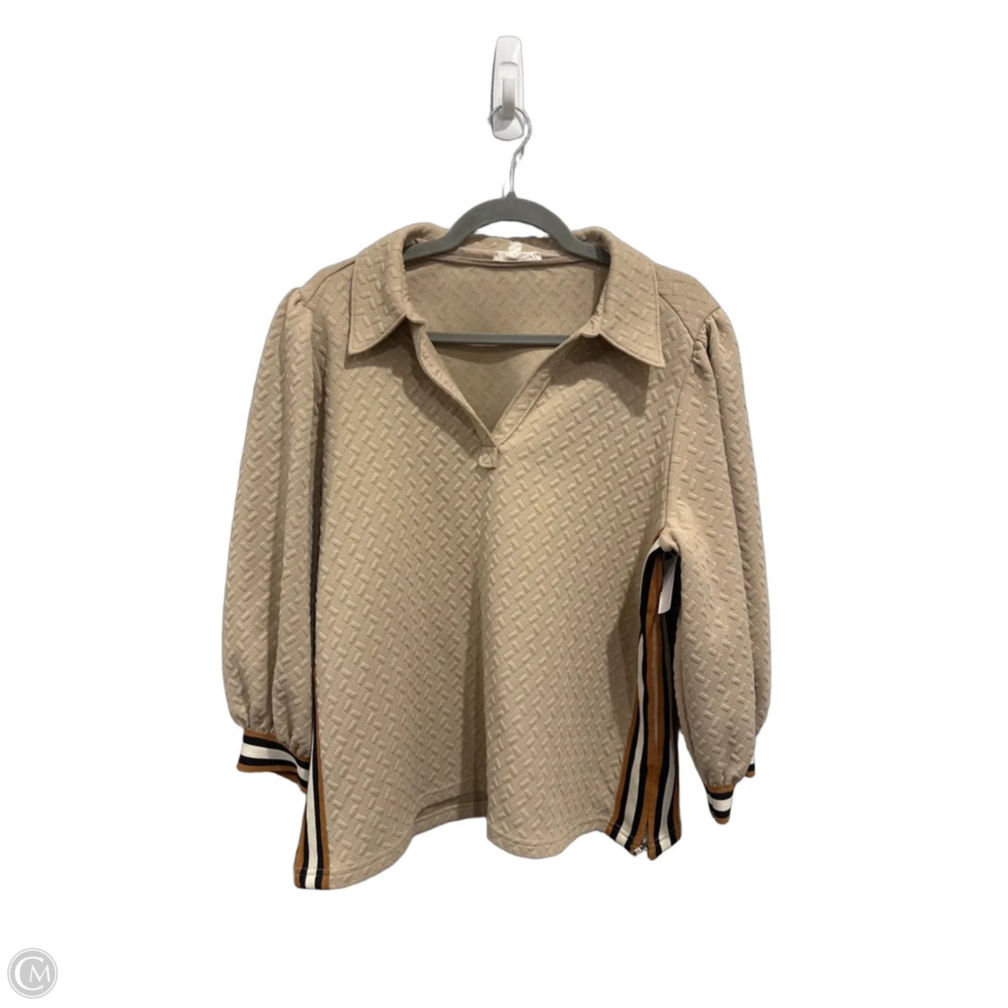 Top 3/4 Sleeve By Entro In Brown, Size: L