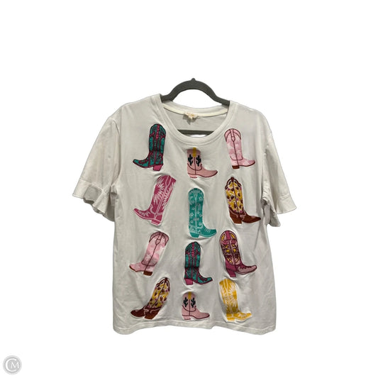 Top Short Sleeve By Clothes Mentor In White, Size: M