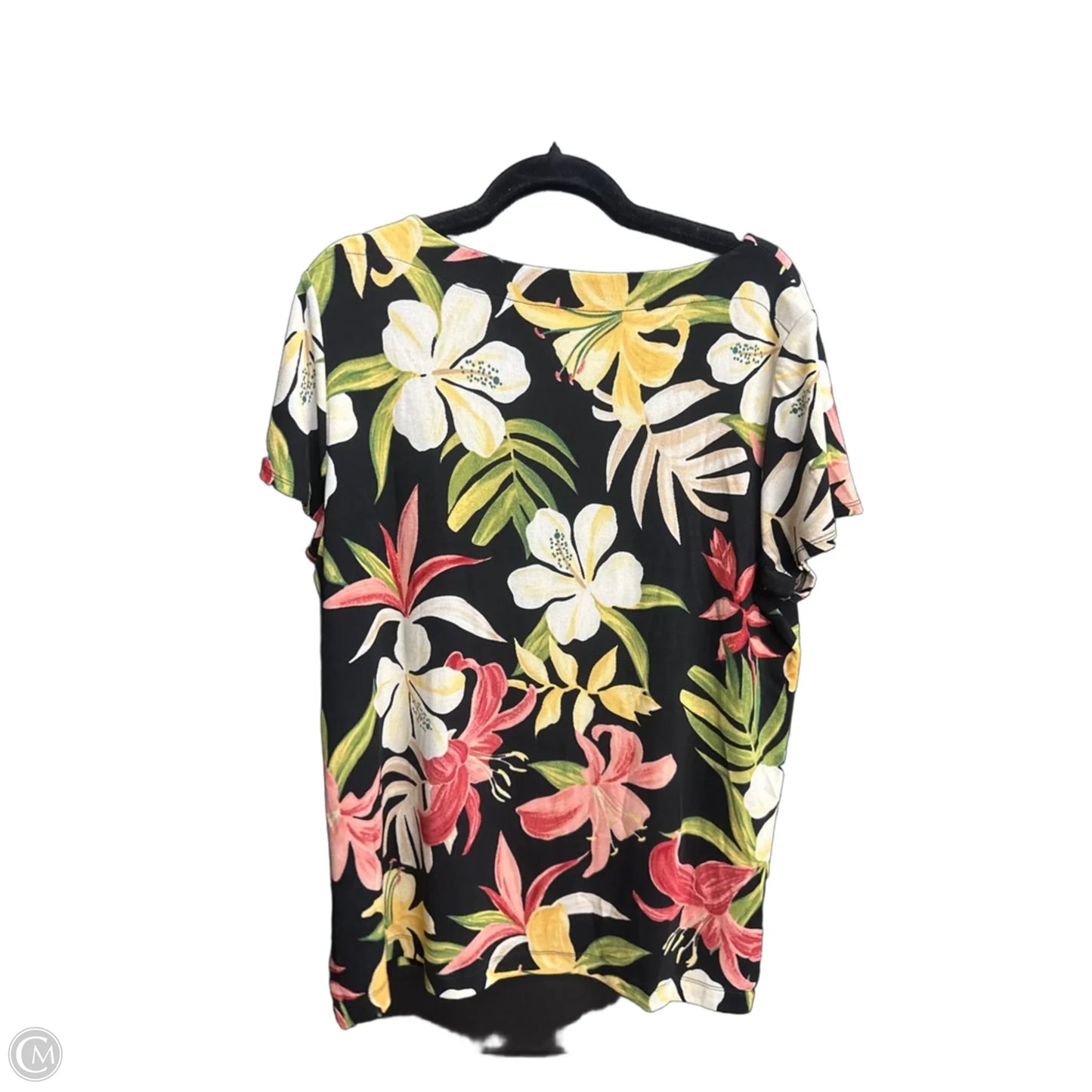 Top Short Sleeve By Chicos In Black, Size: Xl