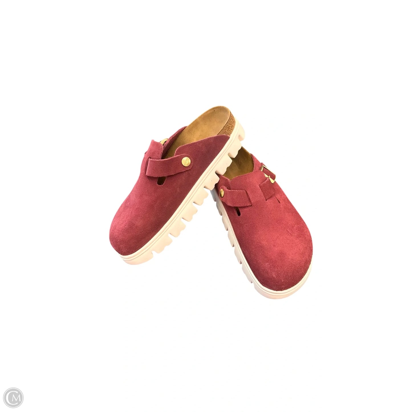 Shoes Flats By Birkenstock In Maroon, Size: 8