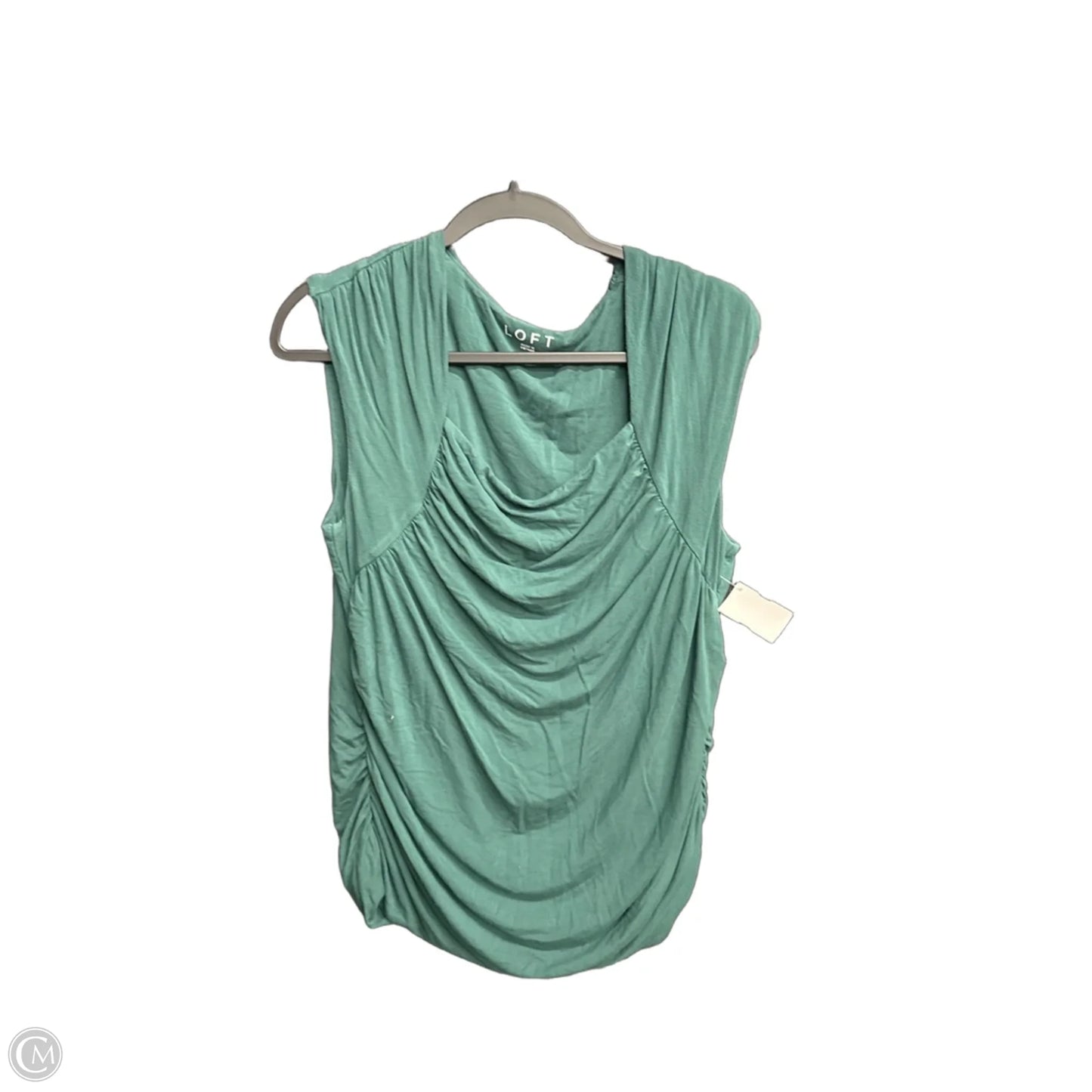 Top Sleeveless By Loft In Green, Size: 2x