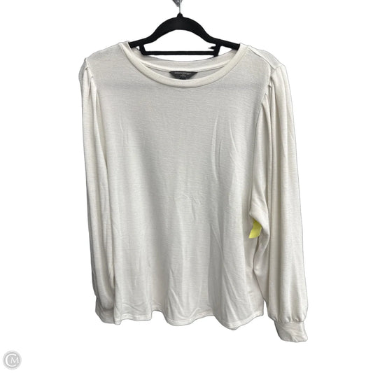 Top Long Sleeve By Banana Republic In White, Size: L