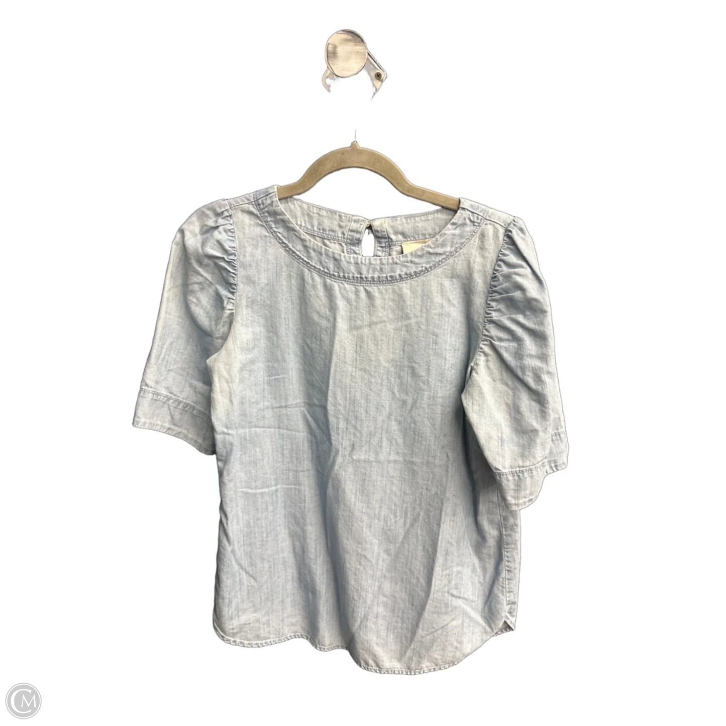 Top Short Sleeve By Loft In Blue Denim, Size: Xs
