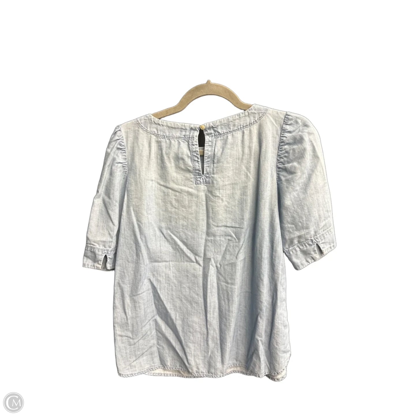 Top Short Sleeve By Loft In Blue Denim, Size: Xs