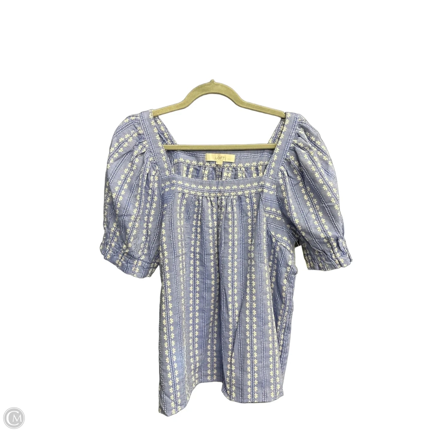 Top Short Sleeve By Loft In Blue, Size: M