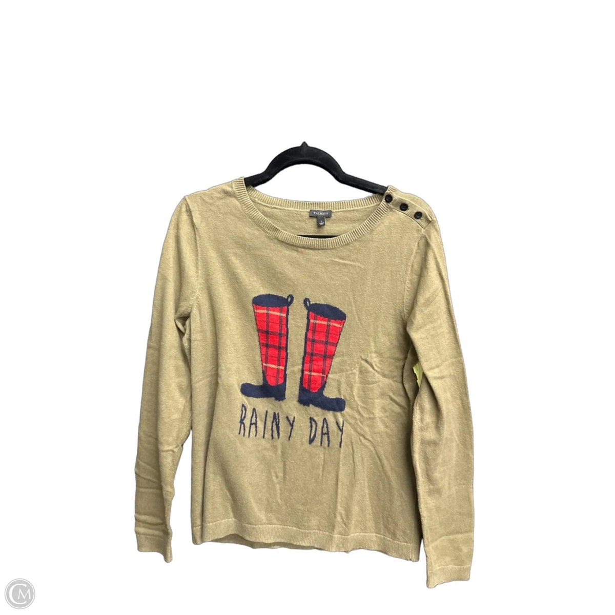 Top Long Sleeve By Talbots In Green, Size: L