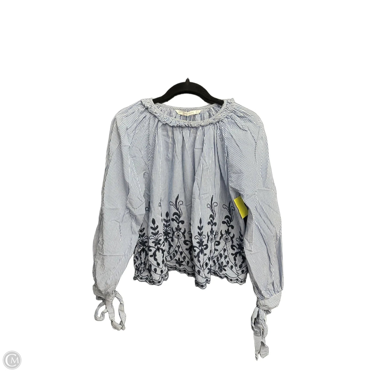 Top Long Sleeve By Zara In Striped Pattern, Size: S