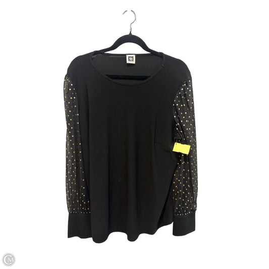 Top Long Sleeve By Anne Klein In Black, Size: M