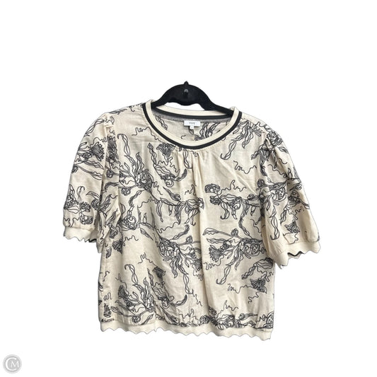 Top Short Sleeve By Voy In Cream, Size: L