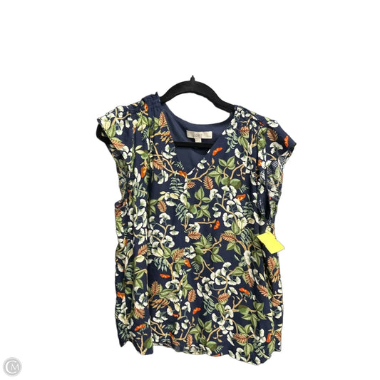 Top Sleeveless By Loft In Navy, Size: Mp
