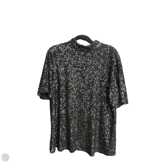 Top Short Sleeve Designer By Lafayette 148 In Black, Size: L
