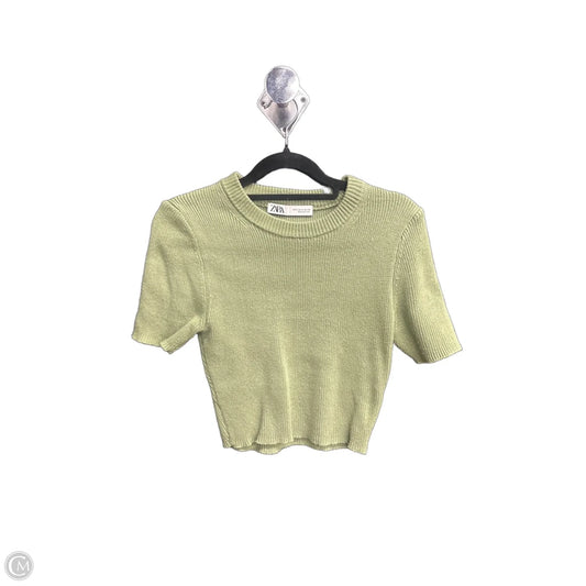 Sweater Short Sleeve By Zara In Green, Size: S