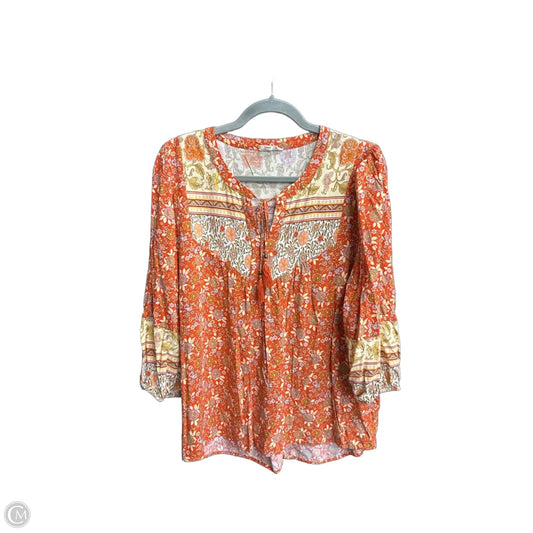 Top Long Sleeve By Jane And Delancey In Orange, Size: Xl