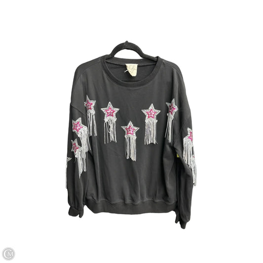 Sweatshirt Crewneck By Fantastic Fawn In Black, Size: L