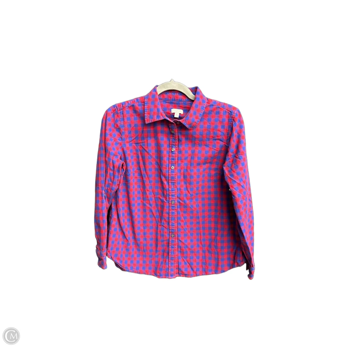 Top Long Sleeve By Talbots In Plaid Pattern, Size: Mp