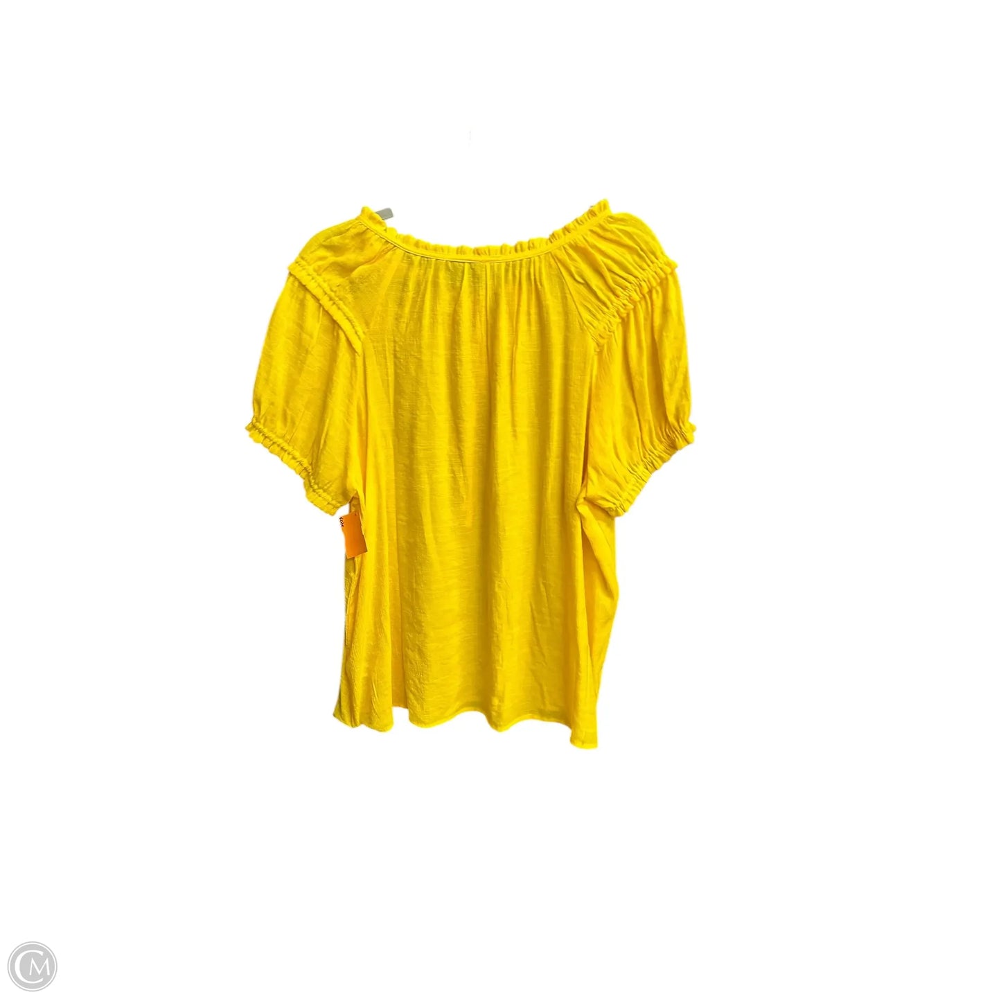 Top Short Sleeve By Cato In Yellow, Size: Xl