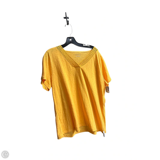 Top Short Sleeve By Talbots In Yellow, Size: Xl