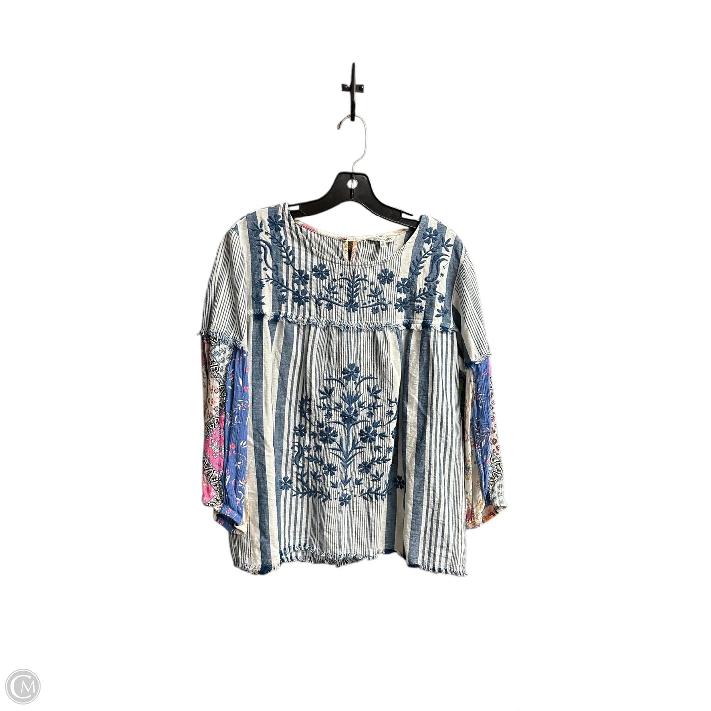 Top Long Sleeve By John Mark In Blue, Size: M